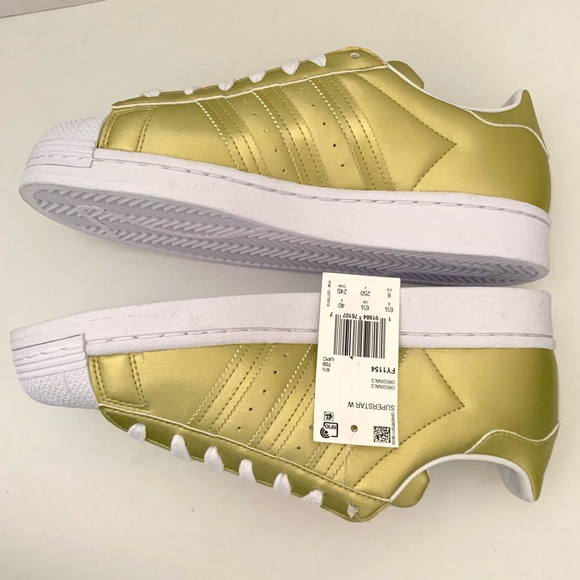 Adidas Superstar Metallic Gold FY1154 leather tre - Picture 7 of 12